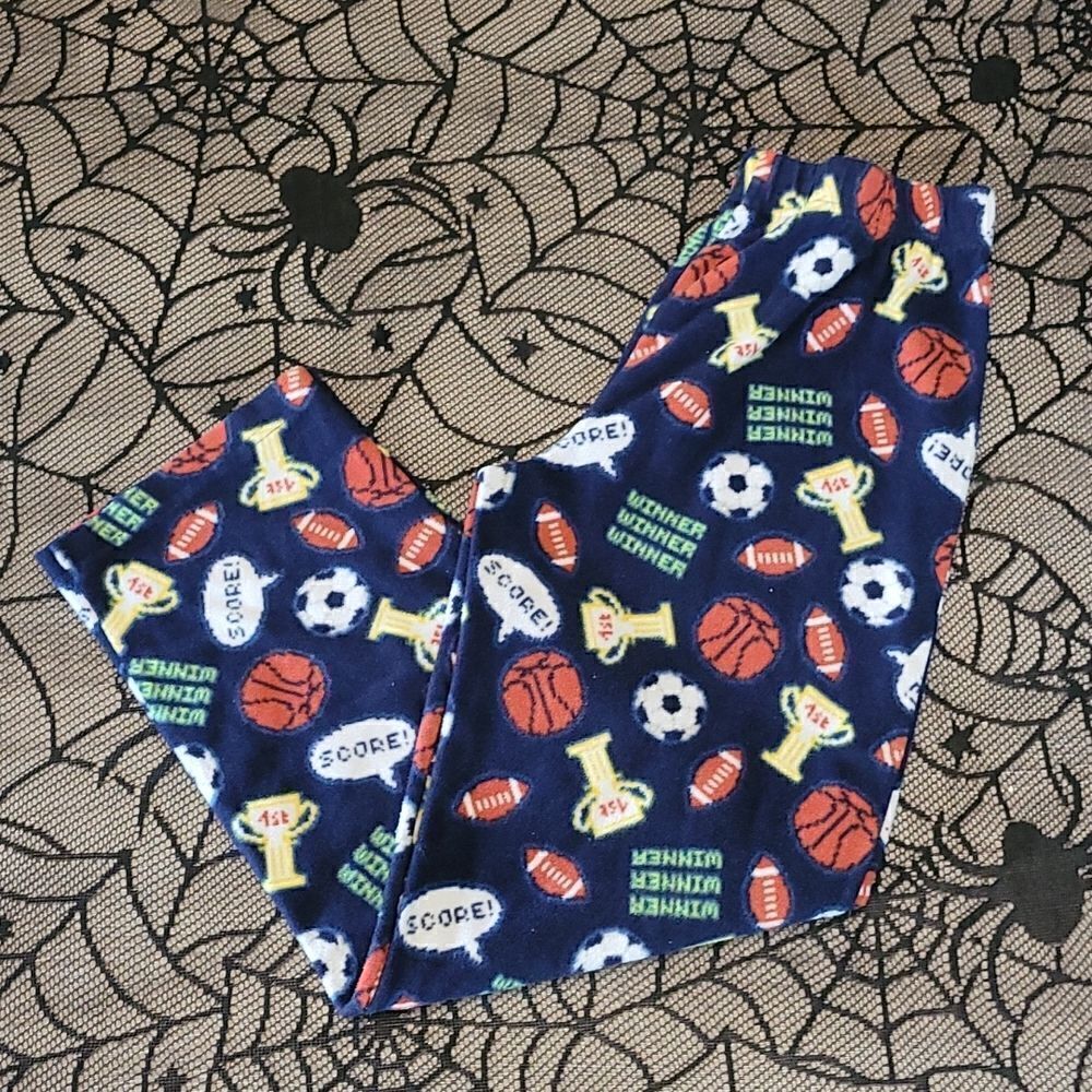 Arizona Jeans Fleece Sports Themed Pajama Pants Boys Size L (14/16)